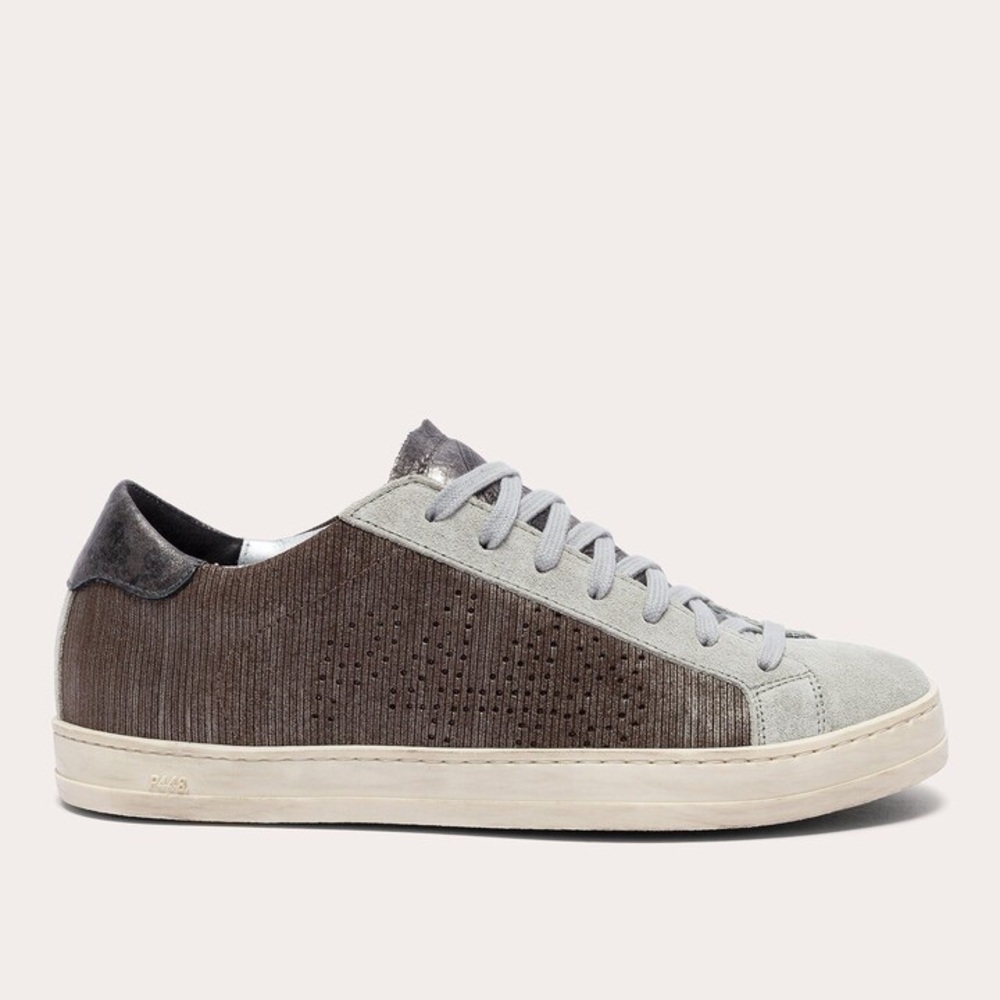 P448 John Roccia Low Top Sneakers, Brown Casual Luxe Size 40 New in Box